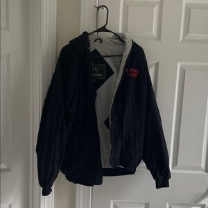 Weatherproof Black and Gray Windbreaker